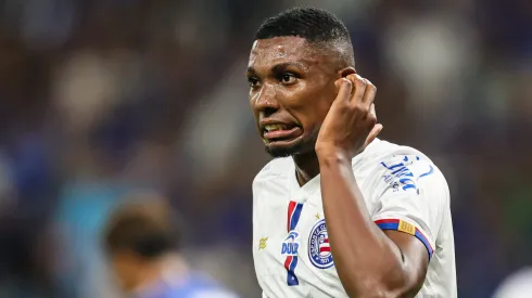 Kanu, jogador do Bahia, durante partida contra o Cruzeiro, pelo Brasileirão Betano.
