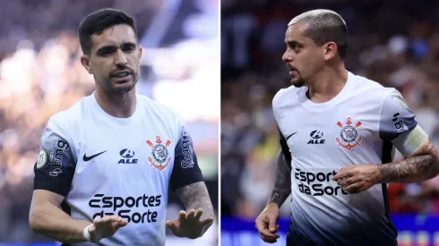 Igor Coronado e Fagner, jogadores do Corinthians. Fotos: Marcello Zambrana/AGIF