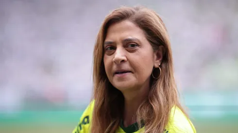 Leila Pereira, presidente do Palmeiras, durante partida contra o Fortaleza (Foto: Ettore Chiereguini/AGIF)