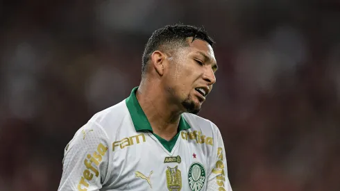 Rony jogador do Palmeiras durante partida contra o Flamengo no estadio Maracana pelo campeonato Brasileiro A 2024.