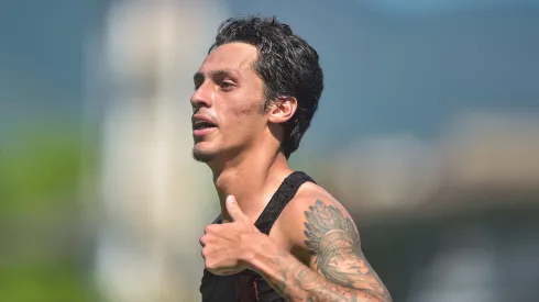 Marlon Gomes jogador do Vasco comemora seu gol durante partida contra o Tombense no estadio Sao Januario pelo campeonato Brasileiro B 2022.