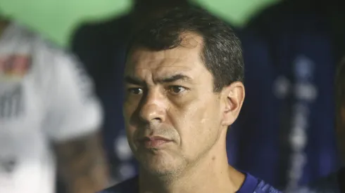 Fabio Carille, técnico do Santos, durante partida contra o Coritiba (Foto: Gabriel Machado/AGIF)