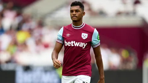 LONDON, ENGLAND - AUGUST 10: Luis Guilherme of West Ham United looks on during the Pre-Season Friendly match between West Ham United and Celta Vigo at London Stadium on August 10, 2024 in London, England. (Photo by Angel Martinez/Getty Images)