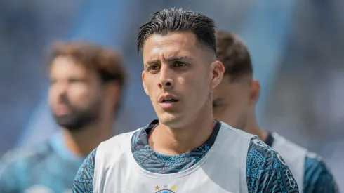 Pavon jogador do Gremio durante partida contra o Corinthians no estadio Arena do Gremio pelo campeonato Brasileiro A 2024.