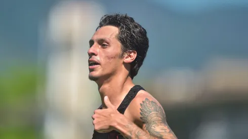 Marlon Gomes jogador do Vasco comemora seu gol durante partida contra o Tombense no estadio Sao Januario pelo campeonato Brasileiro B 2022.