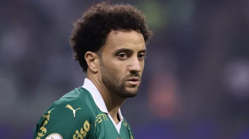 Felipe Anderson durante partida contra o Cruzeiro no estadio Arena Allianz Parque pelo campeonato Brasileiro A 2024.