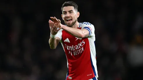 LONDON, ENGLAND – DECEMBER 18: Jorginho of Arsenal during the Carabao Cup Quarter Final match between Arsenal and Crystal Palace at Emirates Stadium on December 18, 2024 in London, England. (Photo by Justin Setterfield/Getty Images)