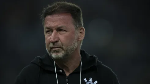 Augusto Melo, presidente do Corinthians, antes da partida contra o Fluminense pelo Campeonato Brasileiro de 2024. Foto: Jorge Rodrigues/AGIF