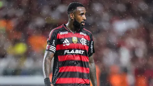 Gerson, jogador do Flamengo, durante partida contra o Botafogo, pela Supercopa 2025. Foto: Fernando Torres/AGIF