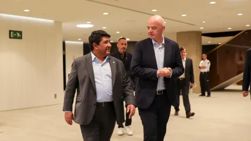 Ednaldo Rodrigues e o presidente da FIFA Gianni Infantino, visita a concentração da Seleção Brasileira em Barcelona. Foto: Joilson Marconne / CBF