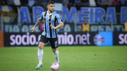 Joao Pedro jogador do Gremio durante partida contra o Fortaleza no estadio Arena do Gremio pelo campeonato Brasileiro A 2024.