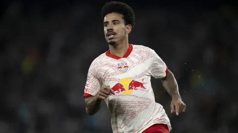 Lucas Evangelista jogador do Bragantino comemora seu gol durante partida contra o Botafogo no estadio Engenhao pelo campeonato Brasileiro A 2024.