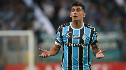 Franco Cristaldo jogador do Gremio durante partida contra o Huachipato no estadio Arena do Gremio pelo campeonato Copa Libertadores 2024.