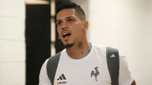 Jogadores do Atletico-MG chegam na Arena de Pernambuco para a partida contra o Sport, pela 3ª fase da Copa do Brasil 2024, nesta quarta-feira (22).