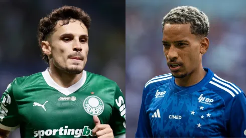 Raphael Veiga, do Palmeiras e Matheus Pereira, do Cruzeiro. Foto: AGIF