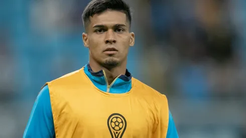 Matias Arezo jogador do Gremio durante partida contra o Atletico Grau