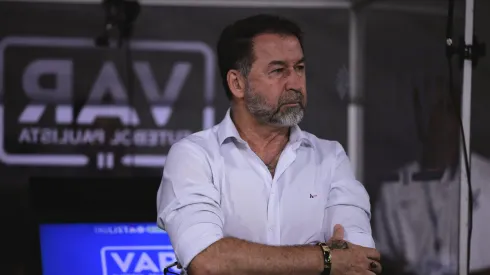 SP – SAO PAULO – 06/02/2025 – PAULISTA 2025, PALMEIRAS X CORINTHIANS – Augusto Melo presidente do Corinthians durante partida contra o Palmeiras no estadio Arena Allianz Parque pelo campeonato Paulista 2025. Foto: Ettore Chiereguini/AGIF