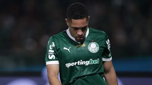 Vitor Roque ainda não balançou as redes desde que chegou ao Palmeiras. Foto: Ettore Chiereguini/AGIF