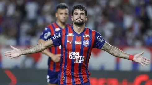 Cauly, meia do Bahia, comemora gol na Copa do Brasil contra o Paysandu (Imagem: Rafael Rodrigues / EC Bahia)