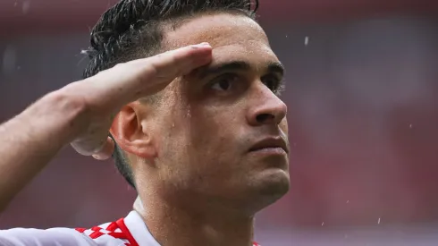 RS – PORTO ALEGRE – 25/01/2025 – GAUCHO 2025, INTERNACIONAL X JUVENTUDE – Borre jogador do Internacional comemora seu gol durante partida contra o Juventude no estadio Beira-Rio pelo campeonato Gaucho 2025. Foto: Maxi Franzoi/AGIF