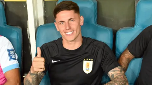 Jogador do Uruguai durante partida contra o Brasil no estadio Arena Fonte Nova pelo campeonato Eliminatorias Copa Do Mundo 2026.