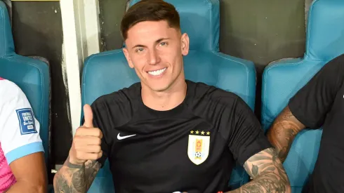 Jogador do Uruguai durante partida contra o Brasil no estadio Arena Fonte Nova pelo campeonato Eliminatorias Copa Do Mundo 2026.