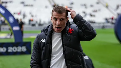 Pedrinho presidente do Vasco antes da partida contra o Corinthians no estádio Arena Corinthians pelo campeonato Brasileiro A 2025. Foto: Fabio Giannelli/AGIF