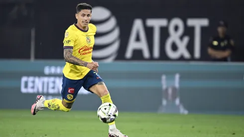 Brian Rodríguez of Club América drives the ball during the second half against Atlas FC at Snapdragon Stadium on August 09, 2024 in San Diego, California.