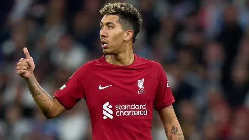 Roberto Firmino durante confronto entre Liverpool x Real Madrid na Champions League 2022/23.