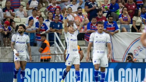 Kaio Jorge, comemorando seu gol pelo Cruzeiro. Baggio Rodrigues/AGIF