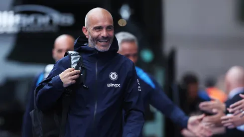 LONDON, ENGLAND – AUGUST 22: Enzo Maresca, Manager of Chelsea, arrives at the stadium prior to prior to the UEFA Europa Conference League Play-Off 1st leg match between Chelsea v Servette FC at Stamford Bridge on August 22, 2024 in London, England. (Photo by Richard Pelham/Getty Images)
