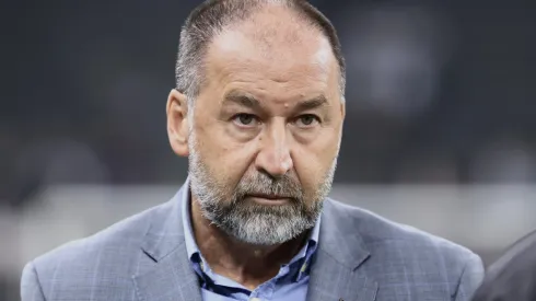 Augusto Melo presidente do Corinthians durante partida contra o Novorizontino no estádio Arena Corinthians pelo campeonato Copa Do Brasil 2025. Foto: Marcello Zambrana/AGIF