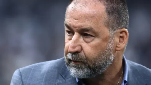 Augusto Melo presidente do Corinthians durante partida contra o Novorizontino no estádio Arena Corinthians pelo campeonato Copa Do Brasil 2025. Foto: Marcello Zambrana/AGIF