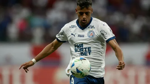 Lucho Rodriguez jogador do Bahia durante partida contra o Internacional no estádio Fonte Nova pelo campeonato Copa Libertadores 2025. Foto: Jhony Pinho/AGIF
