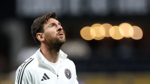 Lionel Messi, camisa 10 do Inter Miami CF, reage durante a partida do Grupo A da Copa do Mundo de Clubes da FIFA 2025 entre Internacional CF Miami e FC Porto, no Estádio Mercedes-Benz, em 19 de junho de 2025, em Atlanta, Geórgia. (Foto de Alex Grimm/Getty Images)