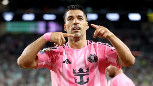 Luis Suárez comemorando gol da Inter Miami contra o Palmeiras no Mundial de Clubes. (Photo by Megan Briggs/Getty Images)