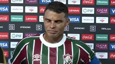 Thiago Silva durante entrevista. Reprodução: CazéTV