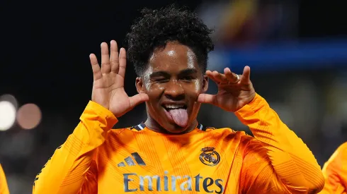 Endrick comemorando gol pelo Real Madrid. (Photo by Angel Martinez/Getty Images)