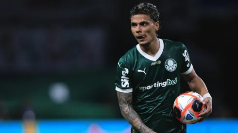 Richard Rios jogador do Palmeiras durante partida contra o Sao Paulo no estadio Arena Allianz Parque pelo campeonato Paulista 2025.