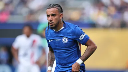 Malo Gusto, camisa 27 do Chelsea FC, reage durante a final da Copa do Mundo de Clubes da FIFA 2025 entre Chelsea FC e Paris Saint-Germain no Estádio MetLife, em 13 de julho de 2025, em East Rutherford, Nova Jersey. (Foto de Alex Grimm/Getty Images)