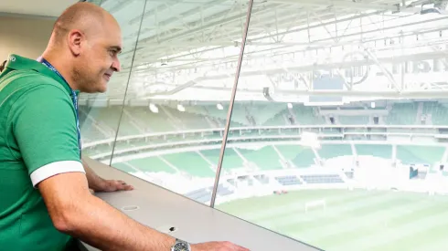 Marcos durante tour no Allianz Parque com torcedores do Palmeiras. Foto Marcello Zambrana/AGIF