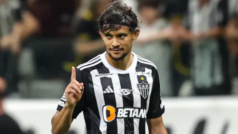 Gustavo Scarpa jogador do Atletico-MG comemora seu gol durante partida contra o Criciuma no estadio Arena MRV pelo campeonato Brasileiro A 2024. Foto: Gilson Lobo/AGIF