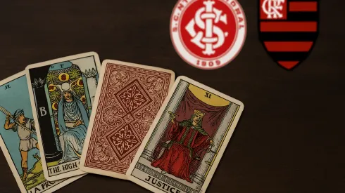 Cartas de tarô usadas em previsão sobre Internacional x Flamengo na Libertadores — Foto: Reprodução/IA