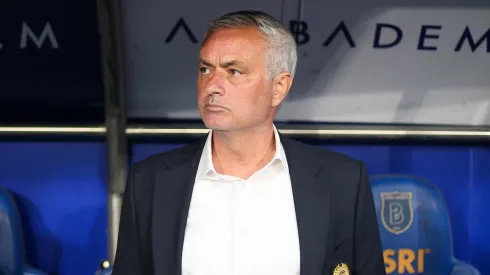 Head coach Jose Mourinho of Fenerbahce looks on during the Turkish Super League match between Istanbul Basaksehir and Fenerbahce at Ulker Stadium on May 9, 2025 in Istanbul, Turkey.