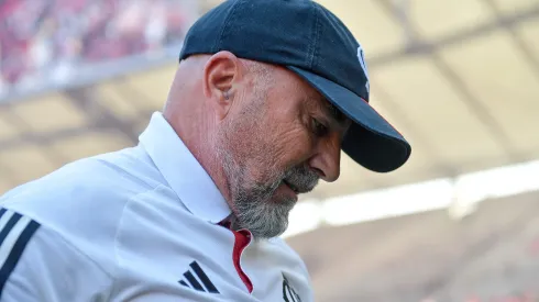 RJ – RIO DE JANEIRO – 17/09/2023 – COPA DO BRASIL 2023, FLAMENGO X SAO PAULO – Jorge Sampaoli tecnico do Flamengo durante partida contra o Sao Paulo no estadio Maracana pelo campeonato Copa do Brasil 2023. Foto: Thiago Ribeiro/AGIF