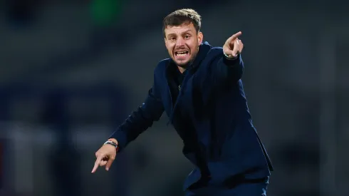 MEXICO CITY, MEXICO – JANUARY 11: Martin Anselmi coach of Cruz Azul reacts during the 1st round match between Cruz Azul and Atlas as part of the Torneo Clausura 2025 Liga MX at Olimpico Universitario Stadium on January 11, 2025 in Mexico City, Mexico. (Photo by Hector Vivas/Getty Images)