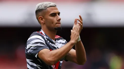 Andreas Pereira of Fulham warms up prior to the Premier League match between Arsenal FC and Fulham FC at Emirates Stadium on August 26, 2023 in London, England.