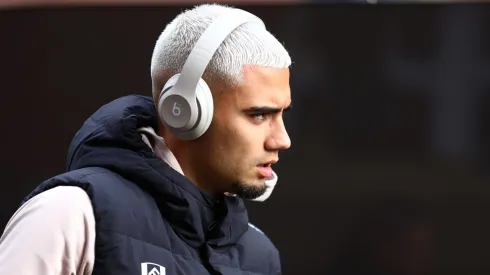 Andreas Pereira of Fulham arrives at the stadium prior to the Premier League match between Fulham FC and Manchester United at Craven Cottage on November 04, 2023 in London, England.