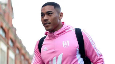 Carlos Vinicius of Fulham arrives prior to kick off of the Premier League match between Fulham FC and Manchester United at Craven Cottage on November 13, 2022 in London, England.