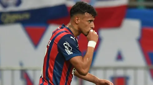 BA – SALVADOR – 06/09/2025 – COPA DO NORDESTE 2025. FINAL, BAHIA X CONFIANCA – Lucho Rodriguez jogador do Bahia comemora seu gol durante partida contra o Confianca no estadio Fonte Nova pelo campeonato Copa Do Nordeste 2025. Foto: Jhony Pinho/AGIF